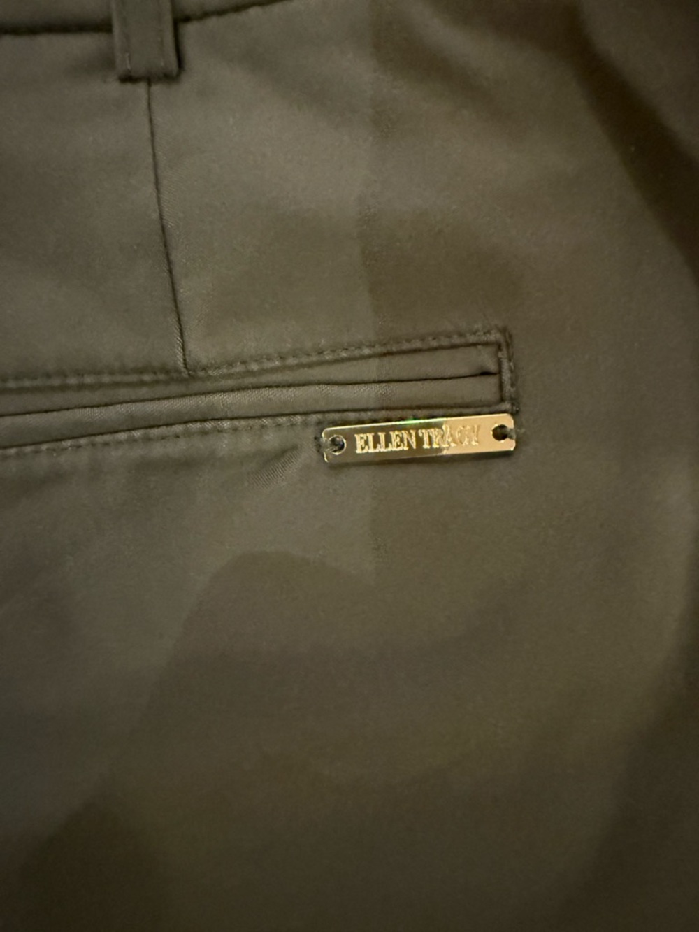 Ellen Tracy Olive Slim Ankle Pants Size 4 Tailored Career Stretch - Picture 7 of 9